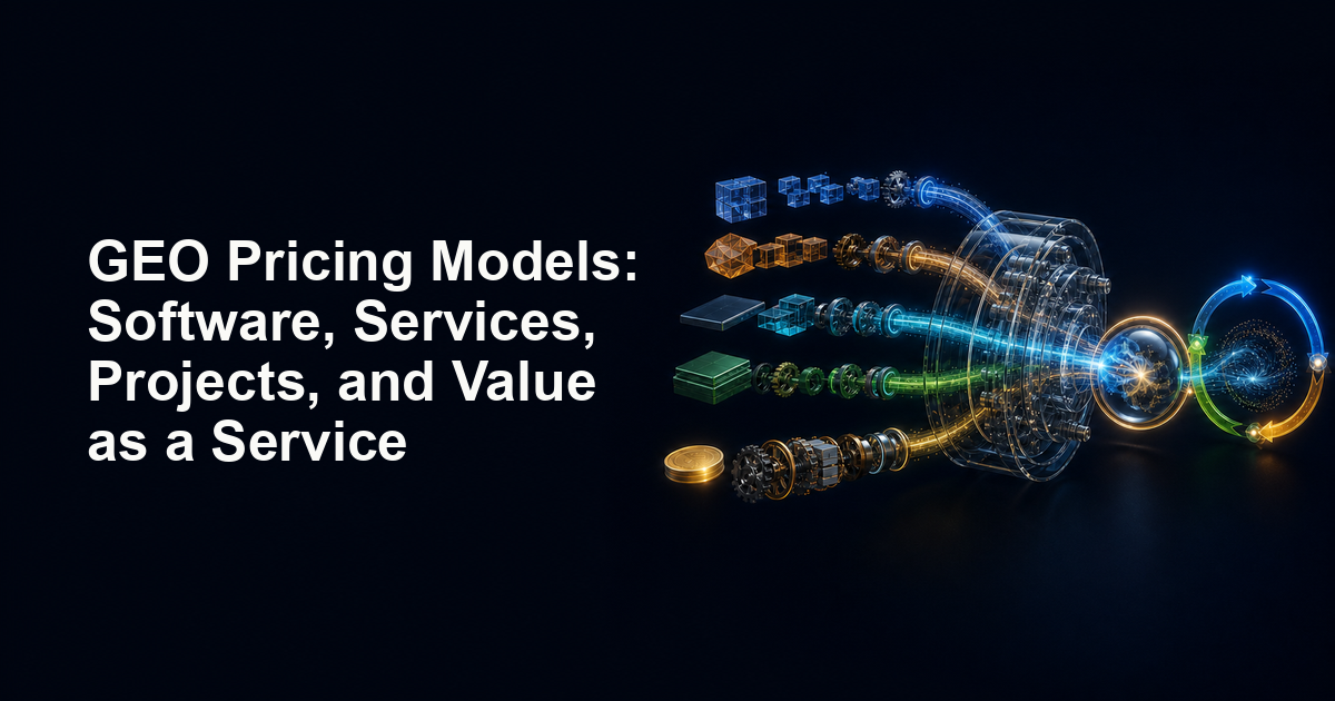 GEO Pricing Models: Software, Services, Projects, and Value as a Service