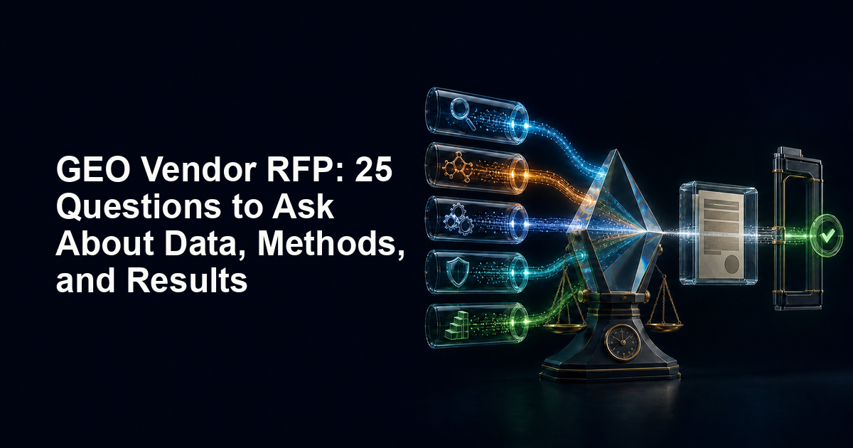 GEO Vendor RFP: 25 Questions to Ask About Data, Methods, and Results