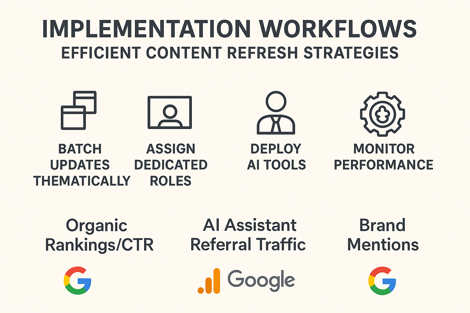Implementation Workflows: Efficient Content Refresh Strategies infographic