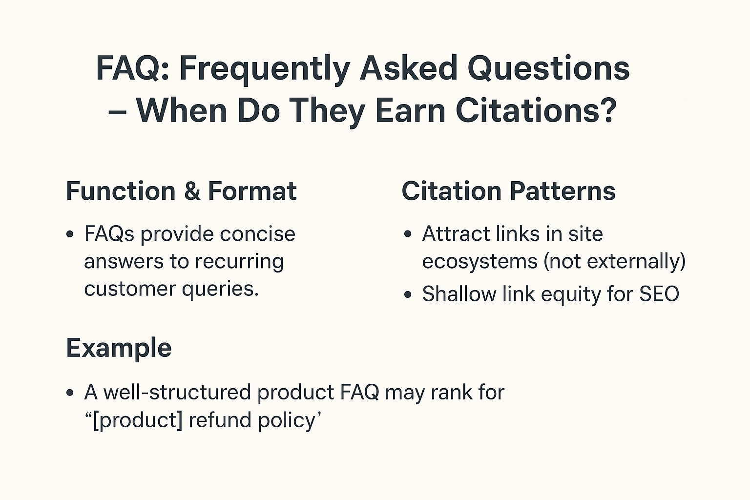 FAQ: Frequently Asked Questions – When Do They Earn Citations? infographic