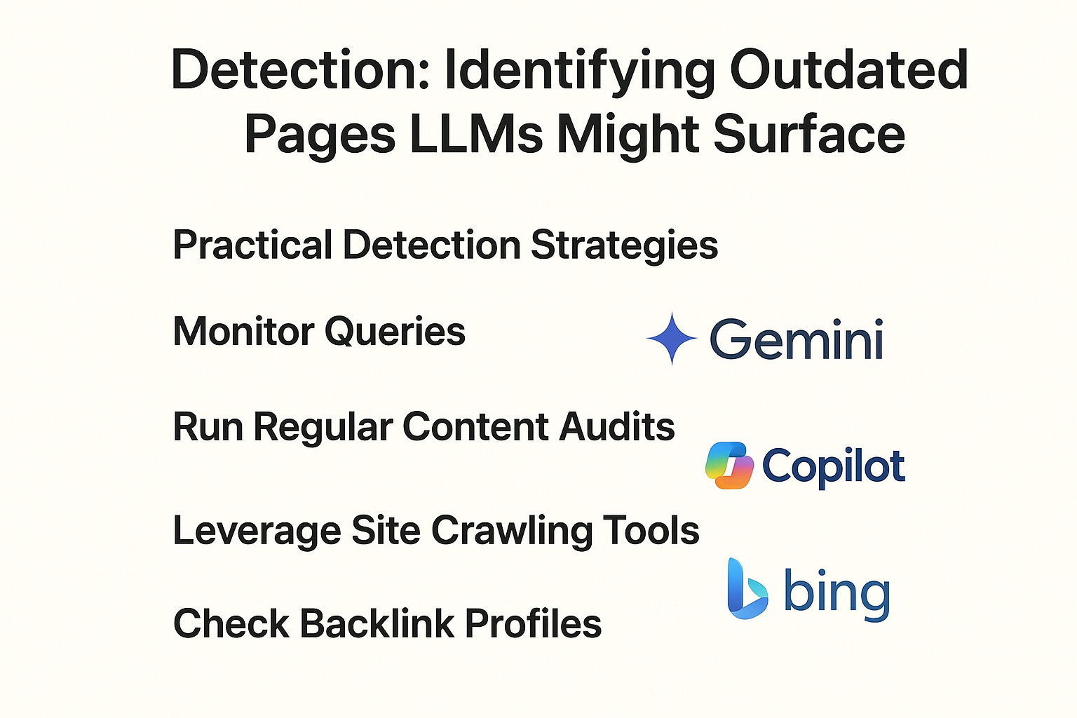 Detection: Identifying Outdated Pages LLMs Might Surface infographic