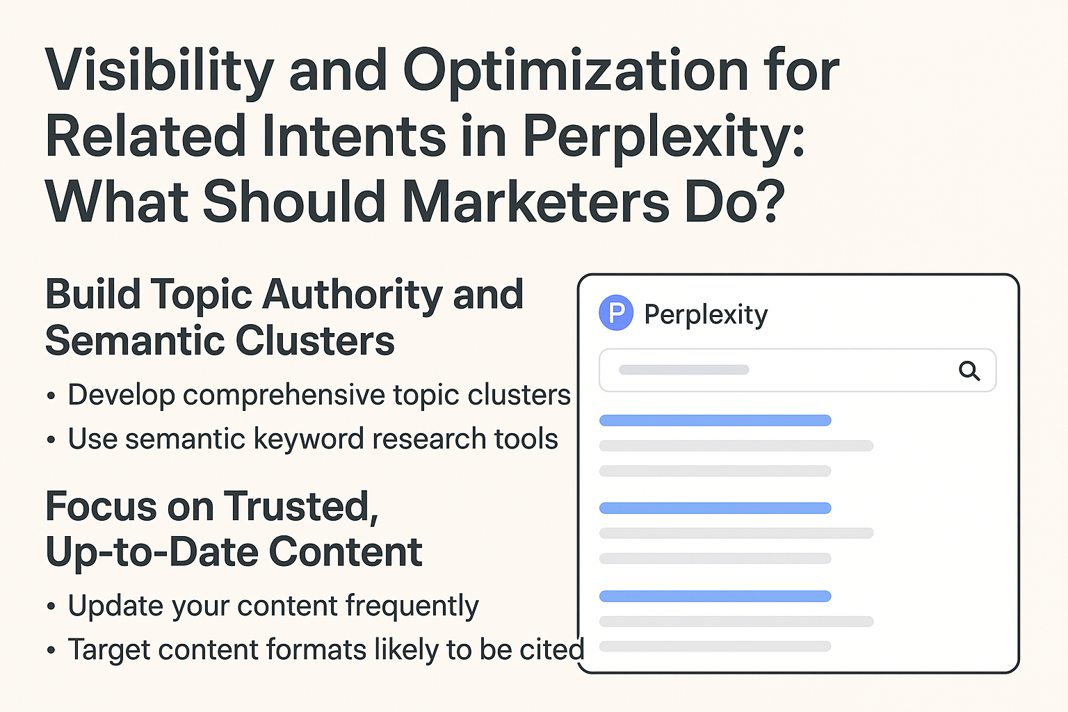Visibility and Optimization for Related Intents in Perplexity: What Should Marketers Do? infographic