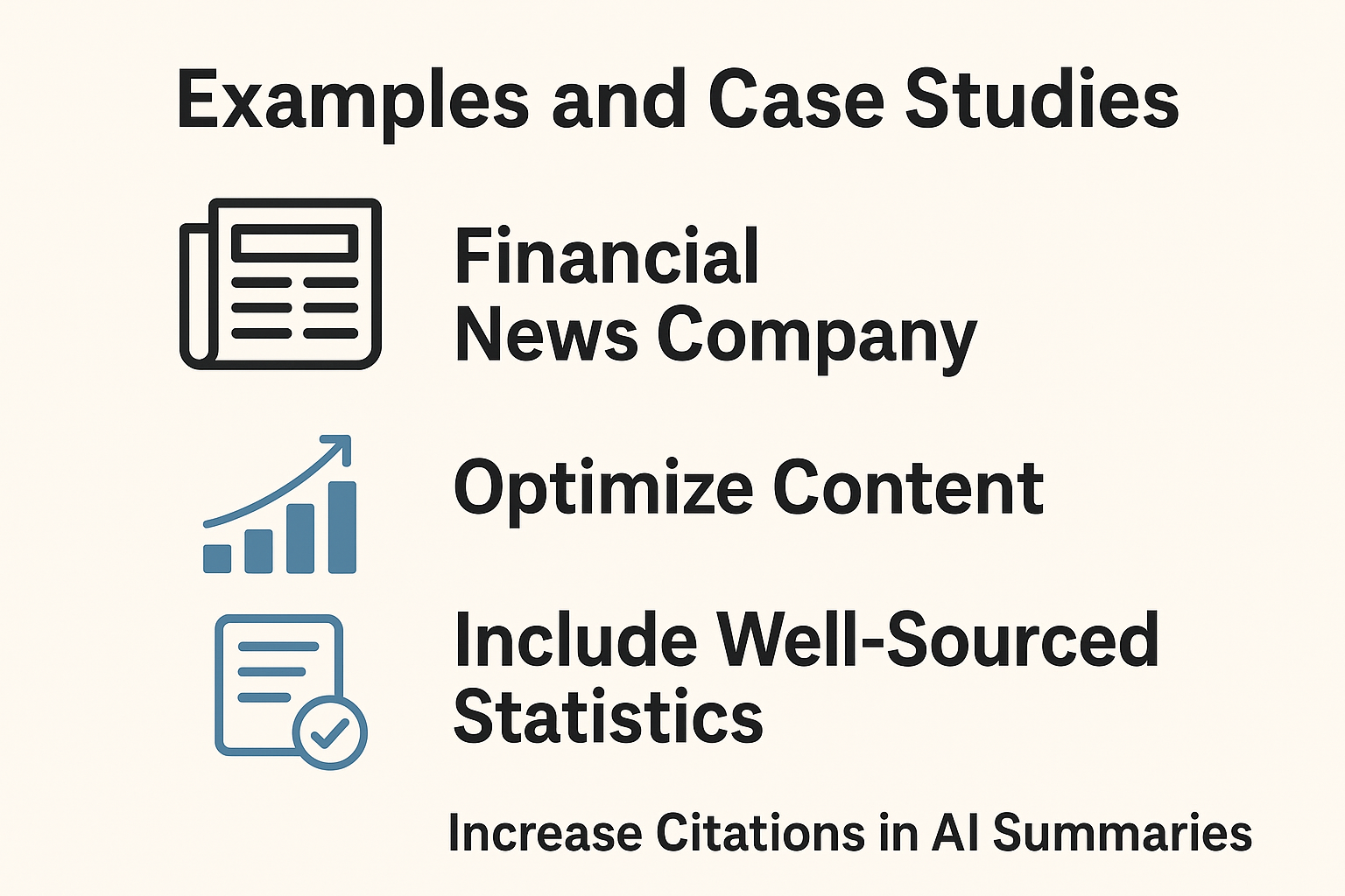 Examples and Case Studies infographic