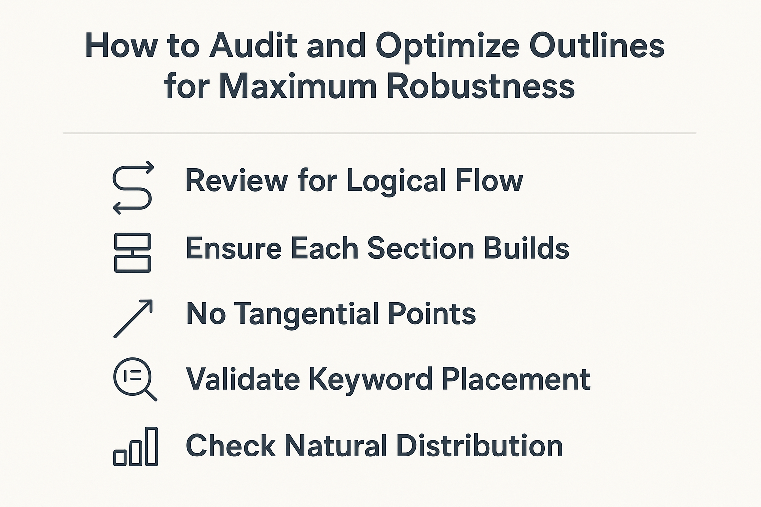 How to Audit and Optimize Outlines for Maximum Robustness infographic