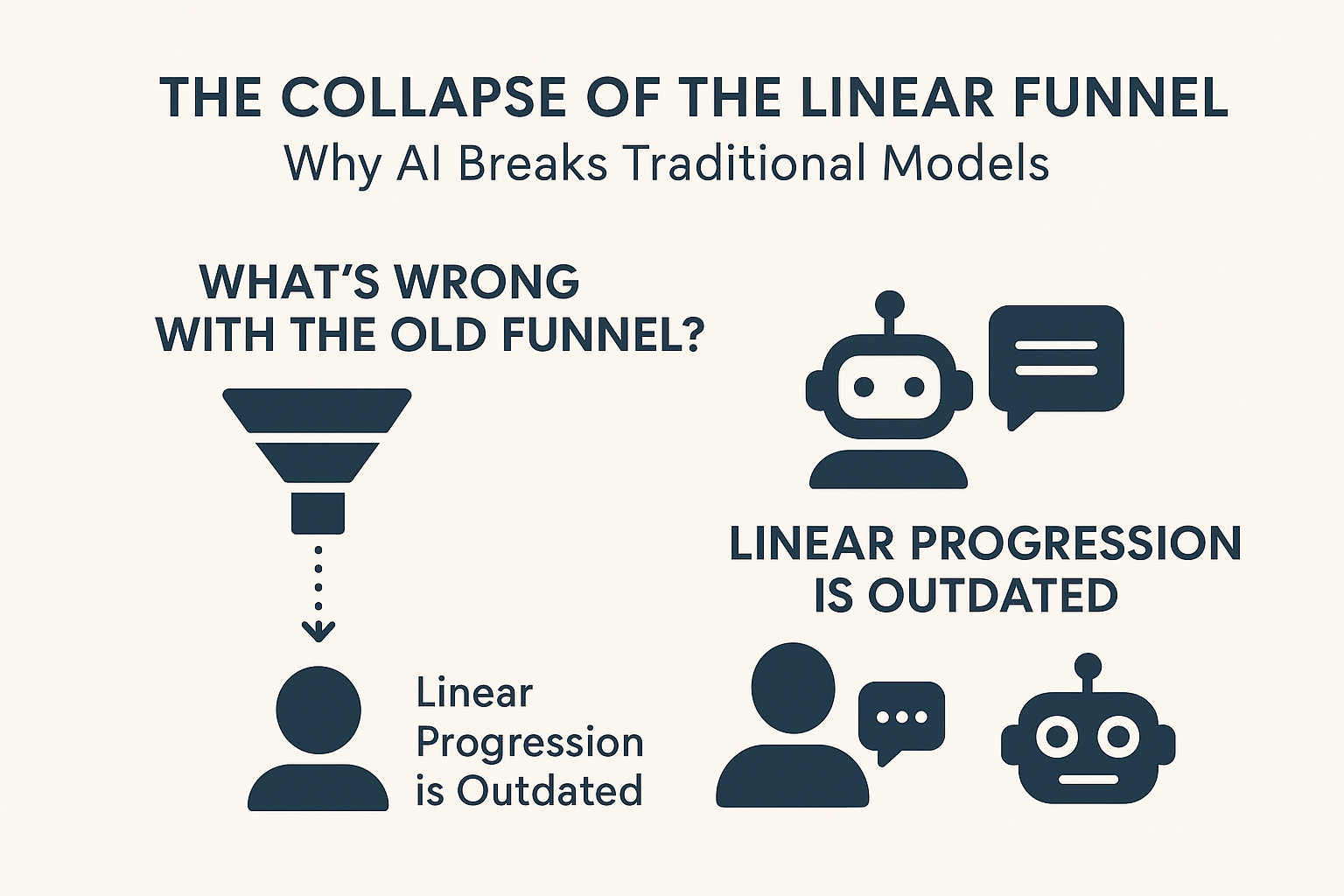The Collapse of the Linear Funnel: Why AI Breaks Traditional Models infographic