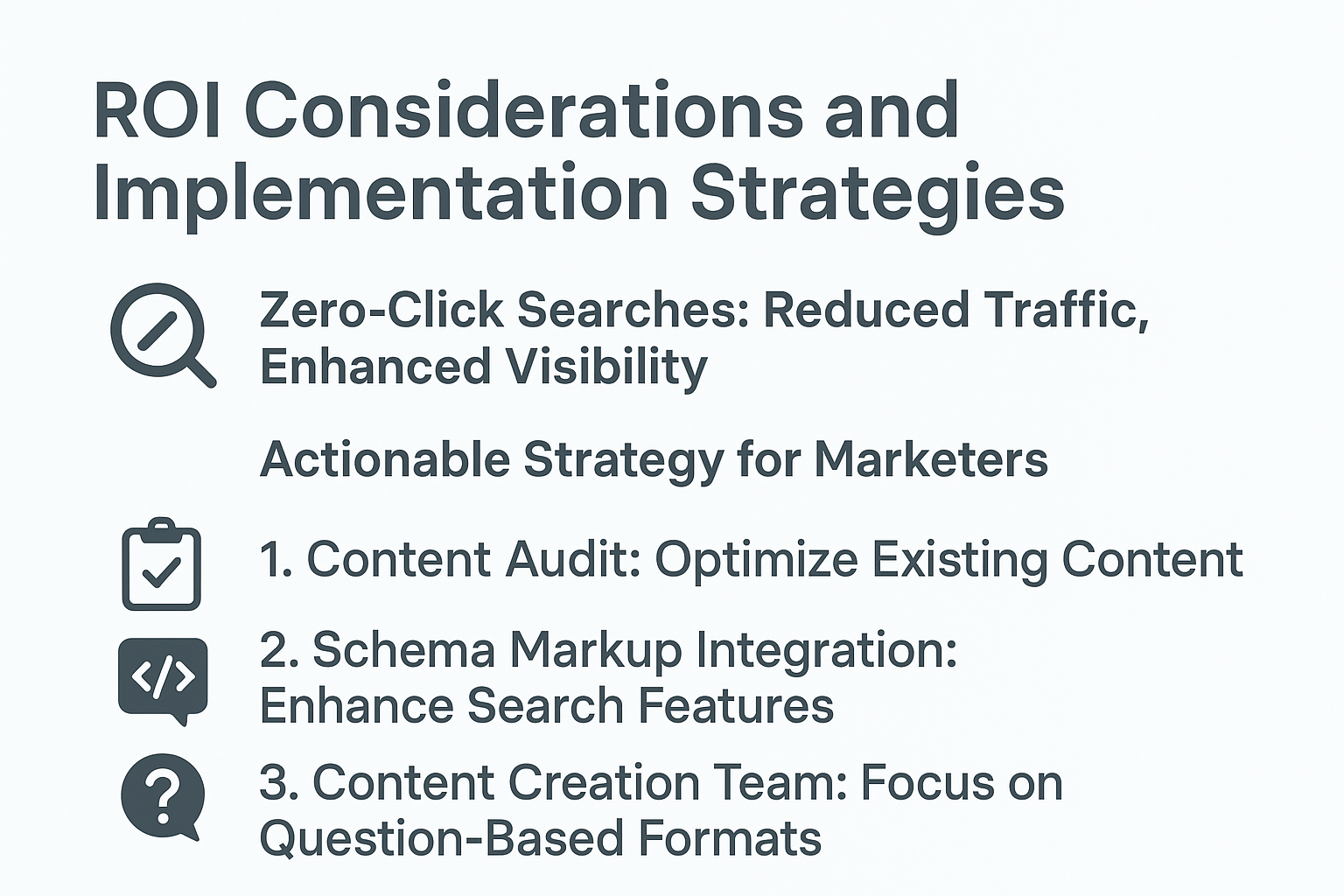ROI Considerations and Implementation Strategies infographic